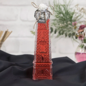 Platin 300 ml. Balıkesir Saat Kulesi Cam Şişe Aşk Çiçeği Kolonyası